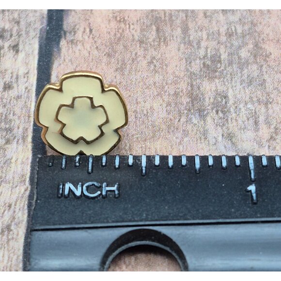 Lot of 2 Dainty Earrings MONET Cream Stud Flowers & Oman Drop Pearl & Rhinestone - Picture 9 of 10